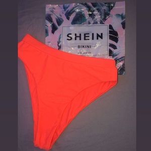 Cute high-waisted bottom, spaghetti strap bikini